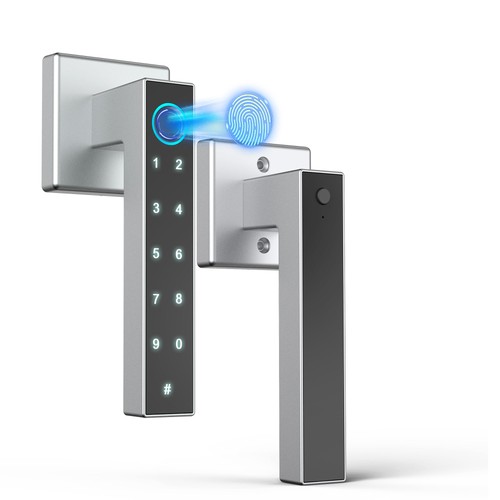 Cerradura de puerta con huellas dactilares, teclado de código de acceso cerraduras de puerta de entrada sin llave, perilla de puerta inteligente...