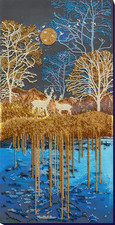 Bead Embroidery Kit "Golden forest" Stitching Handmade Beadwork
