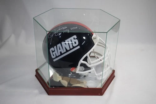 Lawrence Taylor Signed Giants Full Size Helmet Stiener COA Glass Case Box