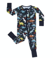 Boys Little Sleepies Jurassic Jungle Bamboo zippered dinosaur pajamas 18-24 mo