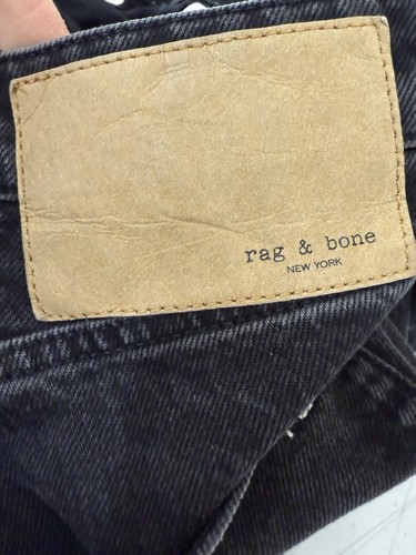Rag & Bone Jeans Womens 28 Black Mid Rise Boyfriend Rosa Whiskering Button Fly - Picture 4 of 8