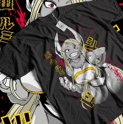 Rabbit Hero Mirko T-Shirt Rumi Usagiyama Miruko Bnha My Hero T-shirt - Black