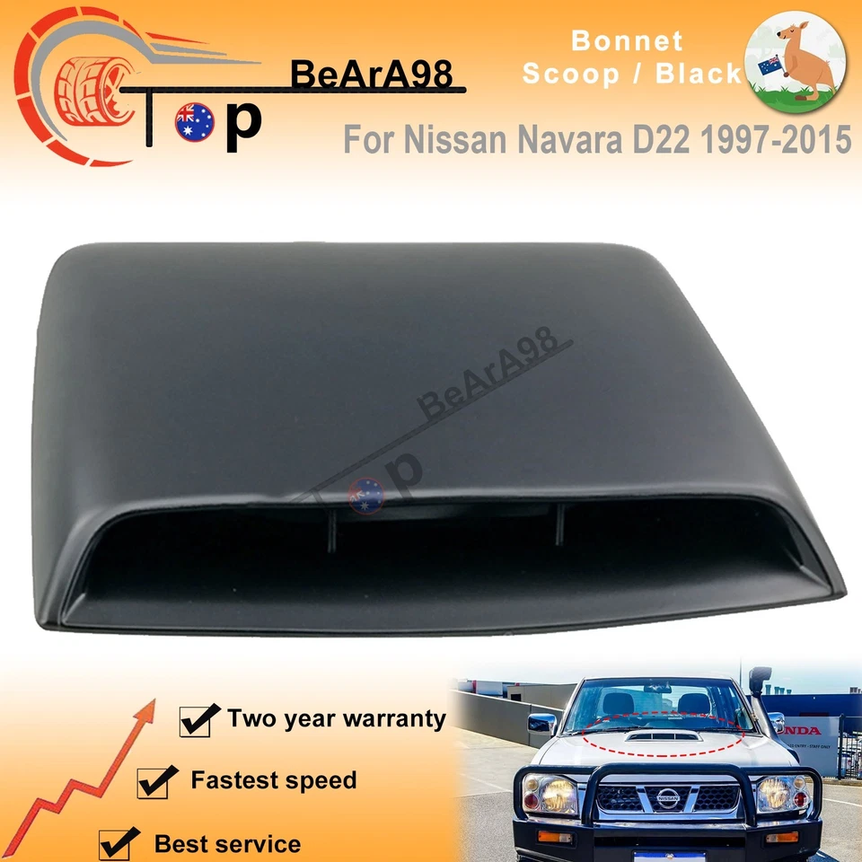 For Nissan Navara D22 1997-2015 Bonnet Scoop Black With Seal - image 2 of 4