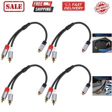 RCA Y-Adapter Splitter Cable 4Pack,1 RCA Female to 2 RCA Male Stereo Audio Vi...