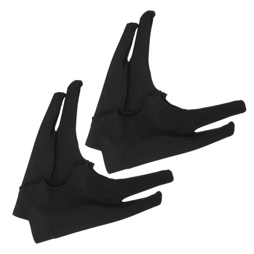  4pcs Artist Drawing Glove: 2-Finger Smudge-Resistant Fabric for Smooth Gliding