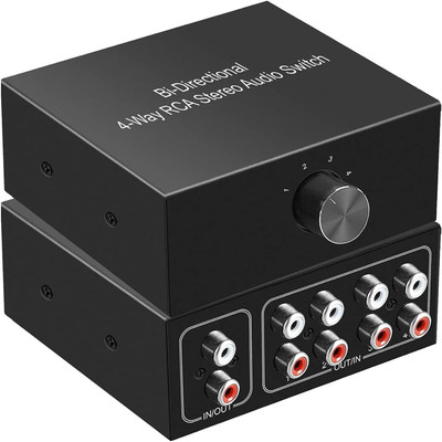 RCA Audio Switcher 4(1)-In-1(4)-Out Stereo Splitter Schalter