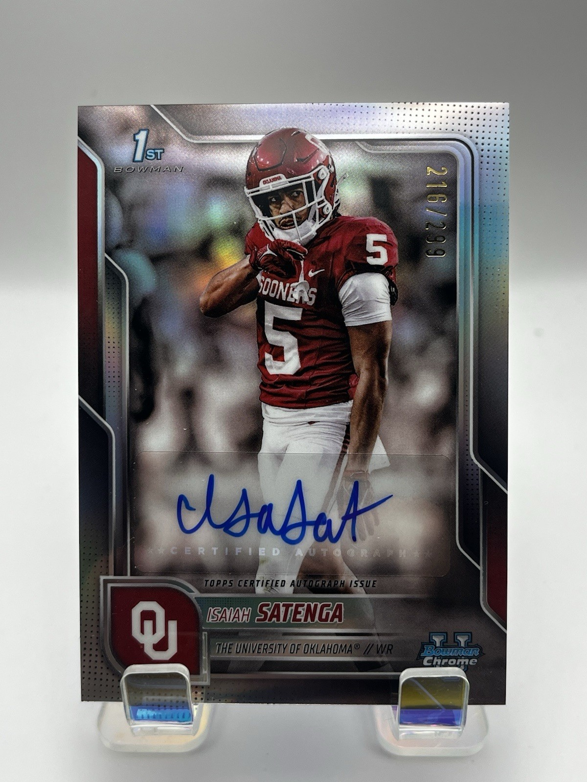 2025 Bowman University Chrome - 1st Bowman Auto Isaiah Sategna /299 #BCA-15