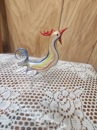Bimini Style Rooster Ornament Figurine Hand Blown Germany Mercury Glass Chicken