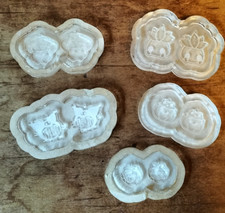 5 x hard mould makers for earrings - resin clay wax - cute creatures mushrooms