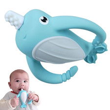 Narwhal Silicone Baby Teething Toys for 3-6 6-12 Months, Teething Relief Toys, F