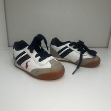 Ralph Lauren Polo White Blue Red Sneaker Kids Size 5