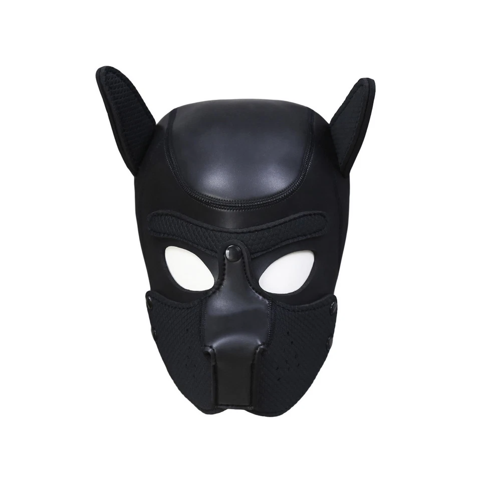 Fantasias de cosplay unissex de neoprene cabeça inteira focinho destacável máscara capuz filhote - Imagem 2 de 4