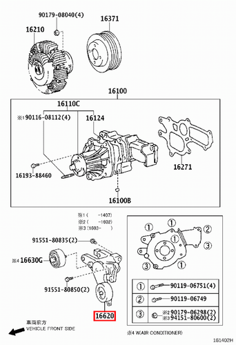 Genuine Hilux KUN36 KUN35 KUN26 KUN25 KUN16 KUN15 2KD 1KD Drive Belt Tensioner - Bild 9 von 20