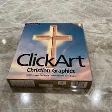 Broderbund ClickArt Christian Graphics Software - Big Box Vintage 1997 PC CD-ROM