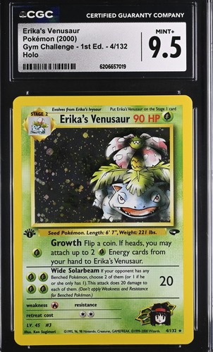 Erika's Venusaur (1st Edition) graded CGC 9.5 for sale on eBay