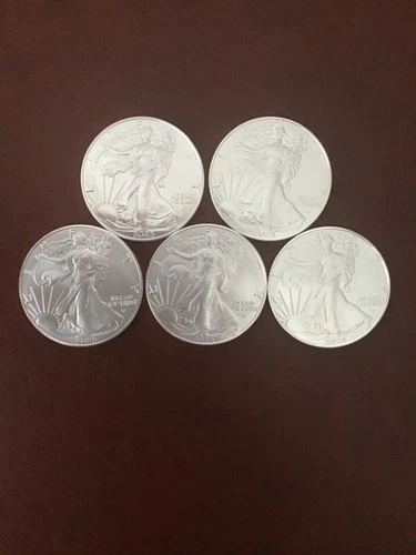 2025 1 oz American Silver Eagle (Uncirculated) - Lot of 5