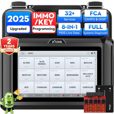 2025 XTOOL X100 PADS V2.0 Auto Diagnostic Tool Key Programming IMMO Scanner FCA