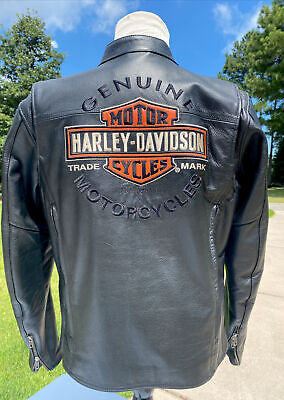 Harley Davidson Men ROADWAY Leather Jacket Medium Black