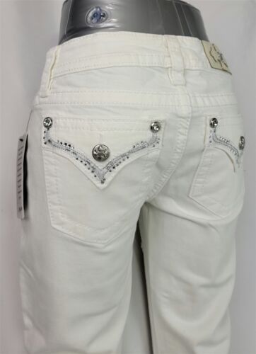 Miss Me Boot White Mid Rise Slim Fit Women's Denim Jeans 23 x 33.5 E3367B2L - Afbeelding 1 van 11