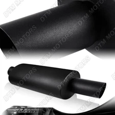 Universal 3" Slant Tip T-304 Racing Black Cermaic Weld-on Muffler Exhaust
