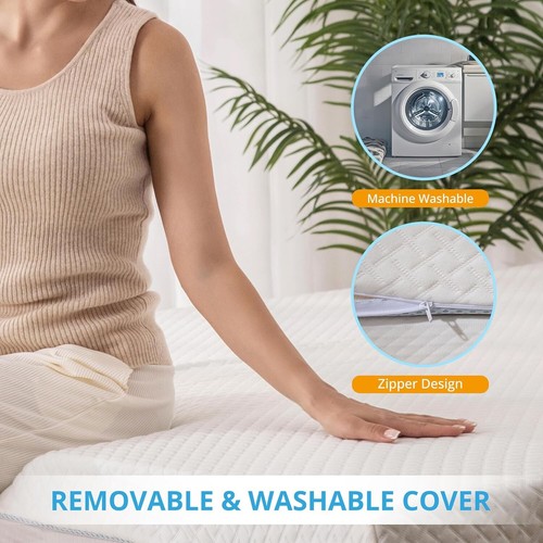 Lightweight Twin Gel Memory Foam Topper - 2-Inch with Zippered Soft Cover - Picture 9 of 9