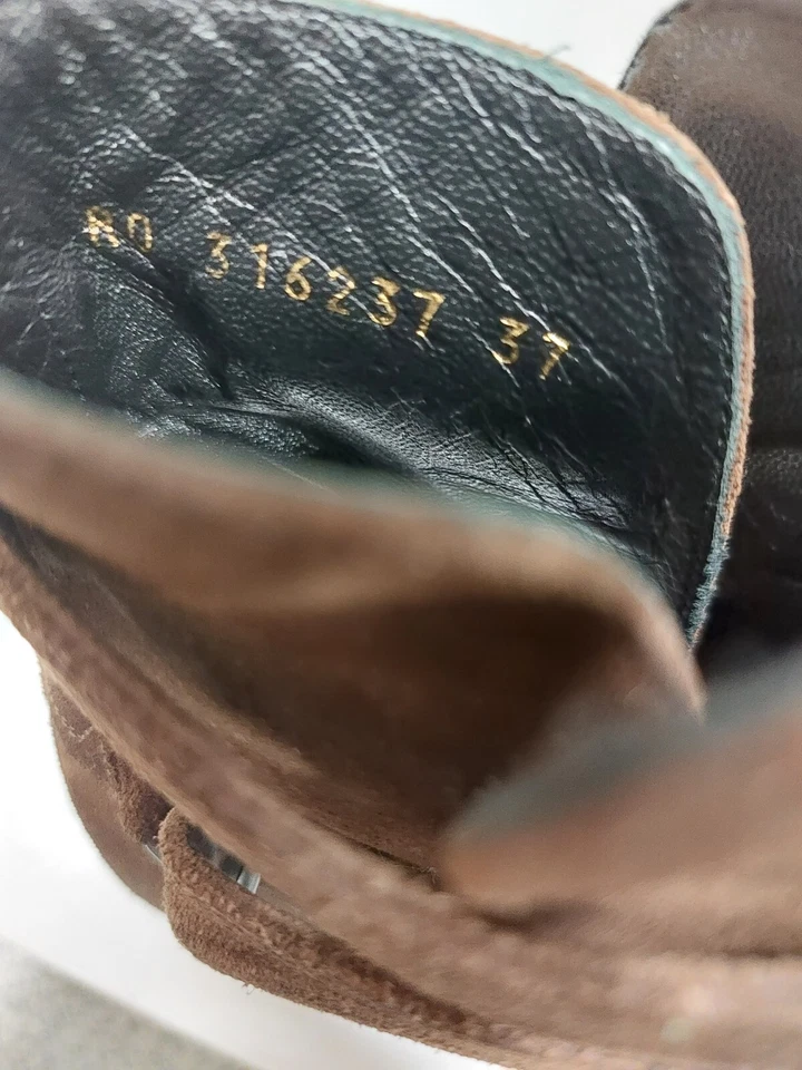 Botas Yves St Laurent Talla UK 4 Marrón Gamuza Jodhpur Tobillo Western Parisino  - Imagen 3 de 4