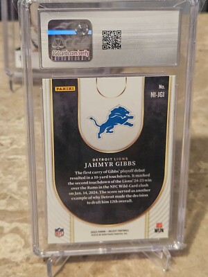 2023 Panini Select #NI-JGI Jahmyr Gibbs Neon Icons CGC Mint 9 | eBay