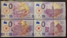 J'AIME LA FRANCE - Lot de 4 billets  tampon 10 ans de 0 euro souvenir 2015-2025