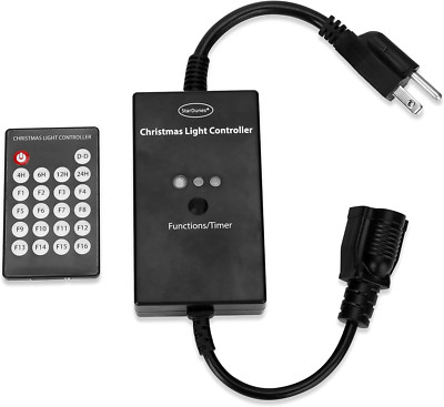 Christmas Light Controller - 16 Dazzling Flash/Fade Functions, 5 Timer Functions