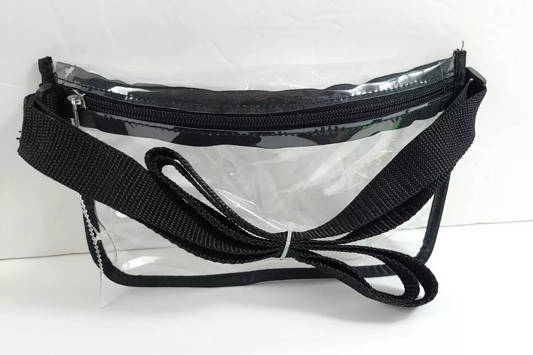 Conair Black Clear Plastic Zippered Adjustable Strap Fanny Pack