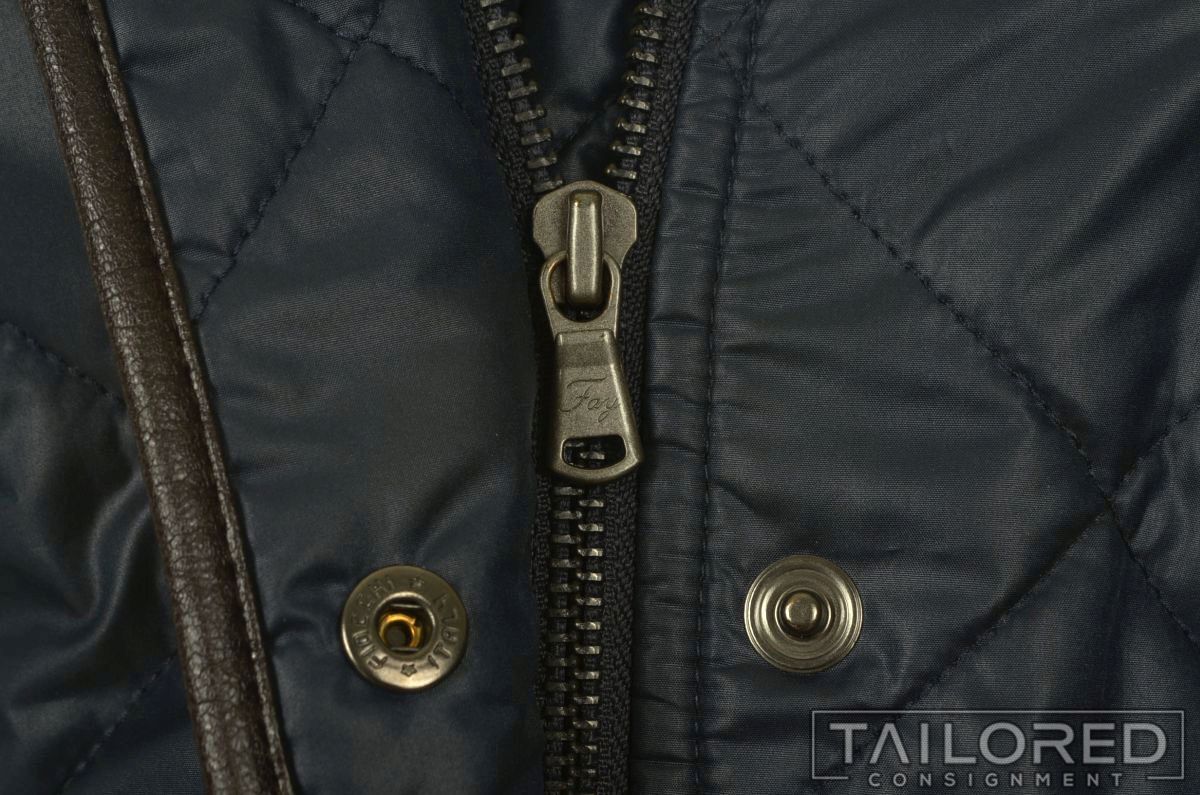 FAY Solid Blue Polyester Quilted Puffer Zip Up Wo… - image 3