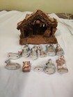 HOLIDAY HOME 11 PIECE PORCELAIN NATIVITY SET WITH WOODEN MANGER HAND PAINTED — photo 3