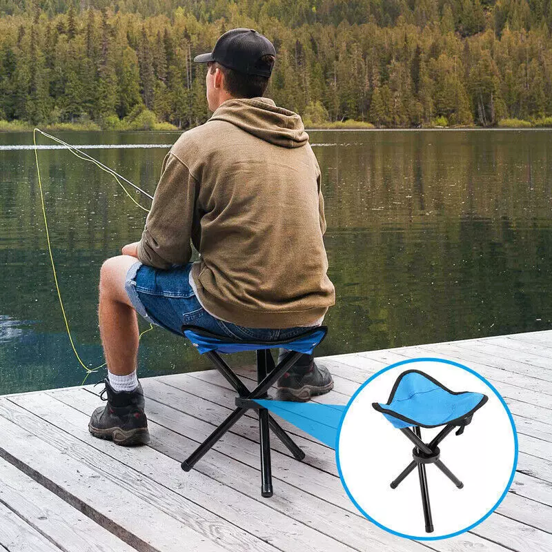 Portable Folding Stool Tripod Chair Travel Fishing Camping Collapsible Seat