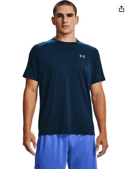 Under Armour Mens Heat Gear The Tech Tee Polyester Shirt Academy