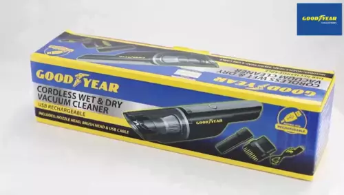Goodyear Cordless Car Vacuum Cleaner with Hepa Filter | Wet | Dry |USB |Wireless - Video 1 of 1