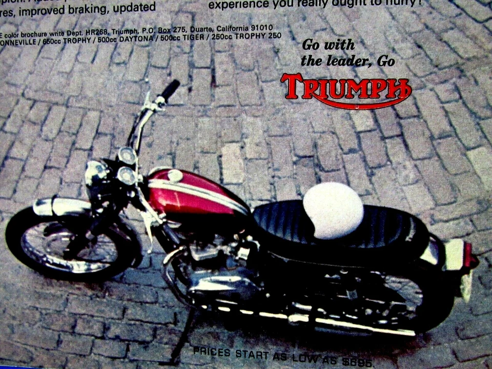 1968 Triumph 250 Come Runnin The 68 Triumph Is Here Original Print Ad 8.5 x 11" - Image 3 of 4