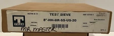 W.S. Tyler No. 20 Certified 5033 Half Height Test Sieve. 8"-HH-BR-SS-US-20