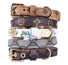 Luxury dog monogram collar with matching leash set combo XS,S, M SIZE