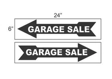 GARAGE SALE ARROW BLACK 6"x24" Plastic SIGNS Buy 1 Get 1 FREE 2 Sided