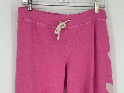 Sundry Pink White Heart Print Sleepwear Pajama Lounge Pants Women's Size 3/Large - Picture 4 of 10