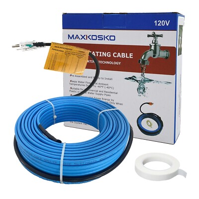 NEW! 15 Foot Pipe Heating Cable 120V Self Regulating Freeze Prevention with Cord