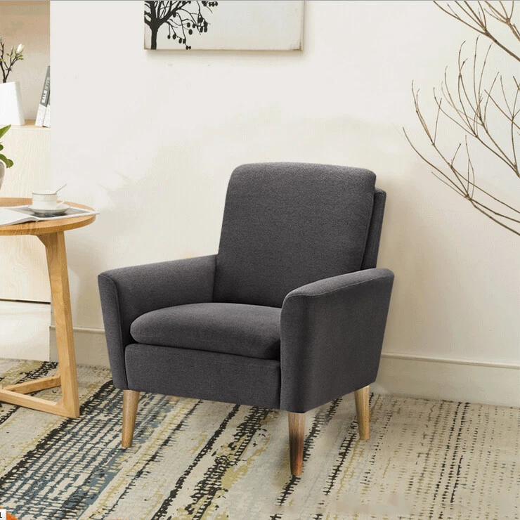 High Wing Back Armchair Linen Cloth Chair Fireside Seat Living Room Lounge