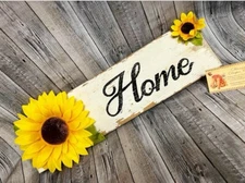 Sunflowers Home Rustic Art Room Bedroom Wood Rustic Gift Present Country Adult