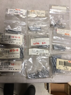 10 BAGGED AND SORTED BY LOCATIONS, SCREWS, WASHERS ETC FOR 1953-1962 CORVETTES