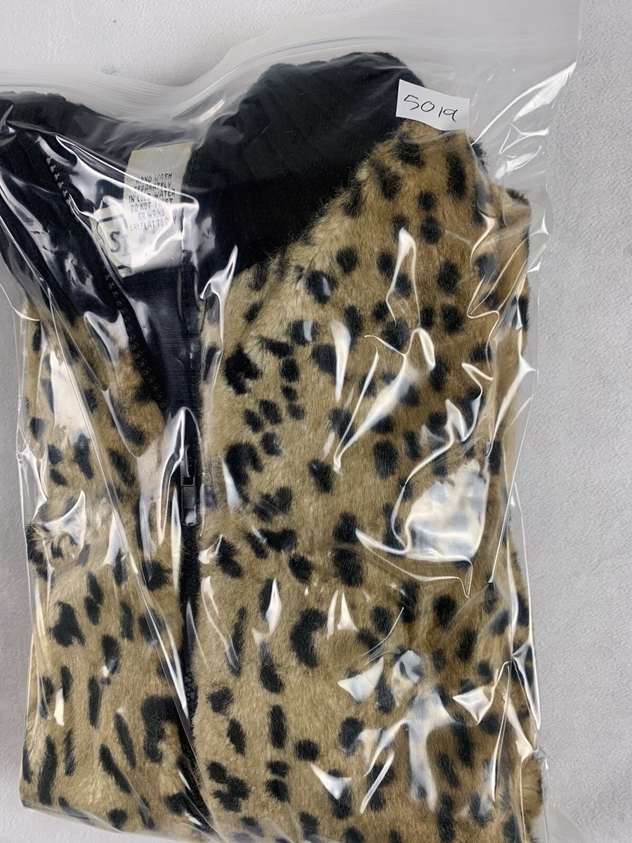 Vintage Cheetah Leopard Fleece Vest Womens Small S Full Zip Vintage Cheetah Leopard Fleece Vest Womens Small S Full Zip