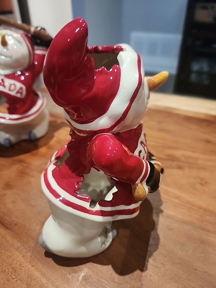 2 BLUE SKY Clayworks Heather Goldminc Candle Holder Team CANADA Hockey