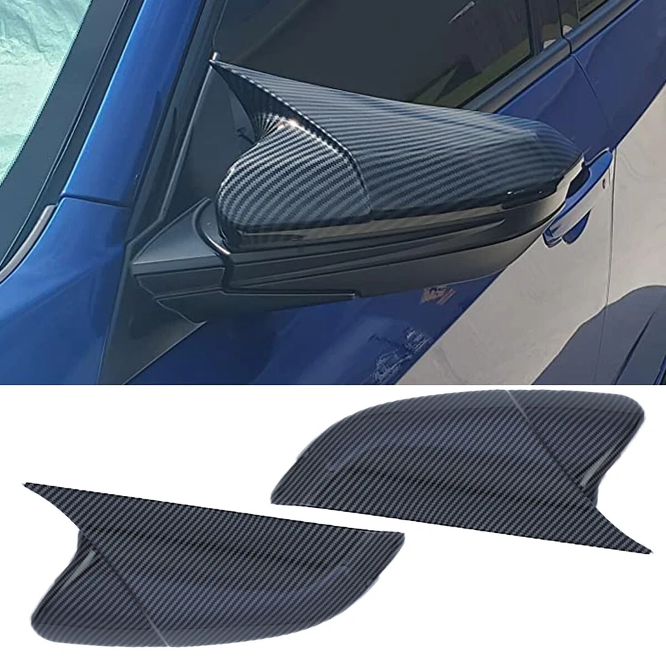 Carbon Fiber Look Rear View Side Mirror Cover Cap For Honda Civic 10th 2016-2021 - Image 2 of 4