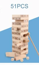 51Pcs large digital layers Stacked high building blocks This leisure wooden toys