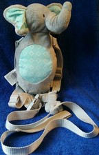 Carters Child of Mine Safety Harness 2 in 1 Leash Strap Gray/Blue Elephant