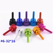 6 -32 16mm Aluminium Anodised Knurled Thumb Screws High Head Hand Grip Knob Bolt
